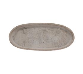 Miska sottocassetta ovale 36 galestro grigio