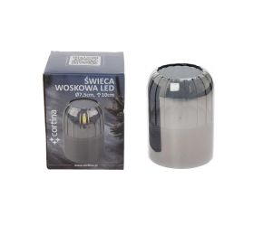 Svet.led sklo+vosk sivá 13/25 10x7,5cm