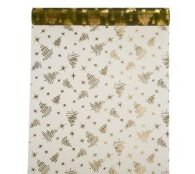 Organza lesklá 39x10 oliv.-zlatá