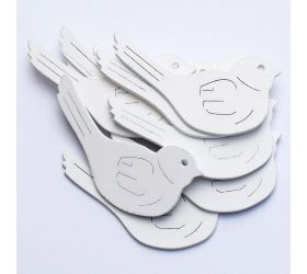 Výrez vtáčik biely 7cm s/10 super cena