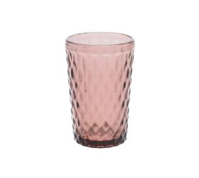 Pohár sklo 8x12,5cm ružový