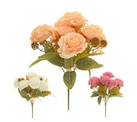 Kytica ruža, zeleň mix/3f 35cm