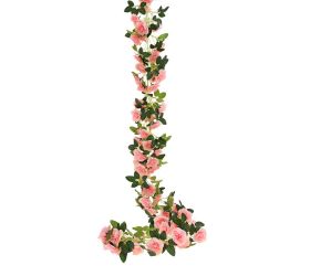 Girlanda ruža ružová, zeleň 168cm