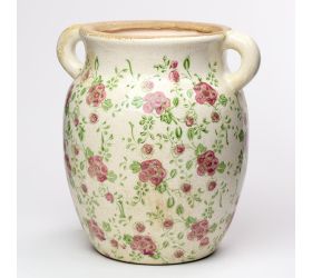 Obal s ušami keramika vzor ruže 22,5x19,5x24,5cm super cena