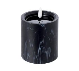 Led sviečka 10cmx9cm 4/23/nwh-b mramor čier.