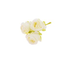 Hlava ruža x3 biela bal:24ks