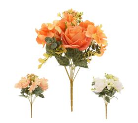 Kytica ruža x7,hortenzia 38cm mix/3f