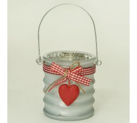 Pohár sklo zdob.srdce 8x9 cm