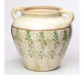 Obal s ušami keramika vzor zelená 26,5x24x23,5cm super cena