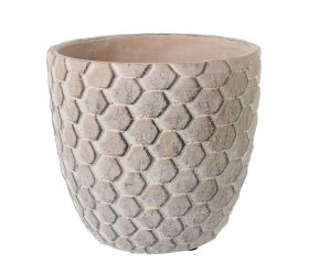 Obal cement antique lt. brown d18*h16.5cm