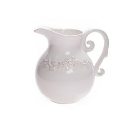 Váza džbán keramika 19x14x8cm biely