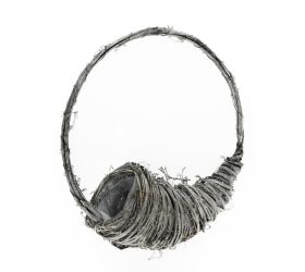 Košík trúbka prútie pr.37xv12cm//ht24035 gr