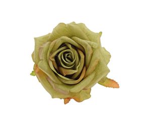 Hlava ruža zelená trblietavá 10cm