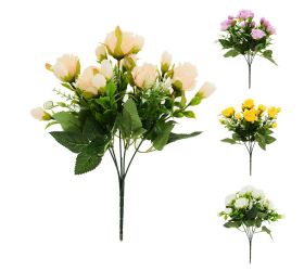 Kytica ruža, drob.kvety, zeleň mix/4f 29cm