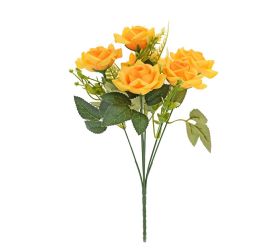 Kytica ruža žltá, drob.kvety, zeleň 31cm