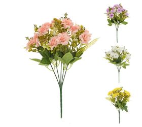 Kytica ruža, zeleň, mix/4f 34cm