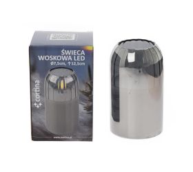 Svet.led sklo+vosk sivá 14/25 12x7,5cm