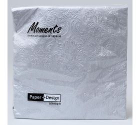 34047 servítky moments ornament silver 40x40cm