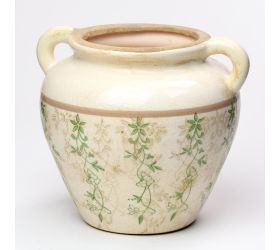 Obal s ušami keramika vzor zelená 21x18,5x18cm super cena