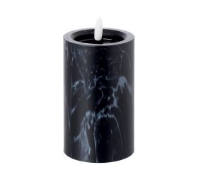 Led sviečka 12,5cmx7,5cm 2/23/nwh-b mramor čier.