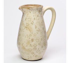 Džbán s uchom keramika vzor kvety hnedé 16,5x12,5x22cm super cena