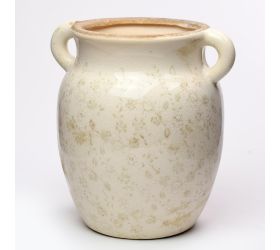 Obal s ušami keramika vzor kvety hnedé 22,5x19,5x24,5cm super cena