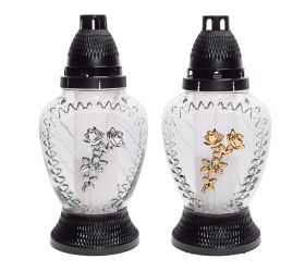 Zw-277 kah.sklo malý s ružou 55gr 11xv24cm