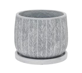 J42 kvetináč + miska ivy biela 23xh18cm s