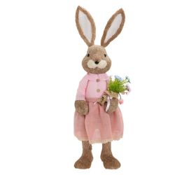 Zajačica s kyticou hne/ruž slama 40*34*120cm