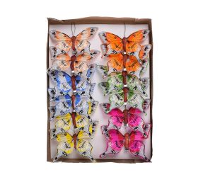 Motýle farebné na klipe 8cm s/12