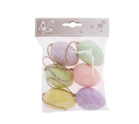 Záves vajíčka farebné s/6 plast 6cm