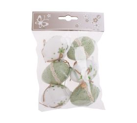 Záves vajíčka zeleno-biele s/6 plast 6cm