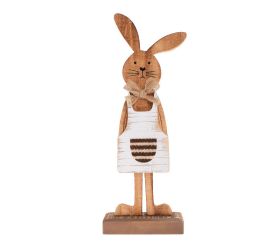 Zajačica na podtavci drevo biela 11x5x30cm