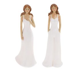 Žena biele šaty mix/2 poly 7,5*5*21cm