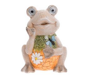 Žaba siv/ora/zel solar mgo 21,5*18,5*31cm