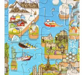 Puzzle 180 dielov 8-bit puzzle –mapa sveta wm8bit001