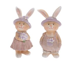 Zajačik hnedo-fialový mix/2 poly 7,5*6*17cm