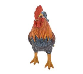 Kohút oranžovo-čierny poly 31*14,5*35,2cm