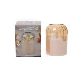 Svet.led sklo+vosk zlatá 13/25 10x7,5cm