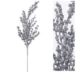 Konár bobule strieborné 44cm