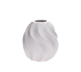 Váza na suché aranžovanie 13x13xv14cmcm biela
