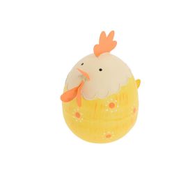 Kohút bielo-žlto-oranžový kov 11,5*11*8cm