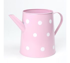 Váza krhla kov ružová veľké bodky v:18x13cm super cena
