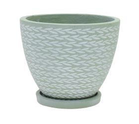 J46 kvetináč + miska eve zelená 24cm h19,6cm s