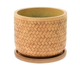 J12 kvetináč + miska lucy sv.hnedá  37xh30,3cm l