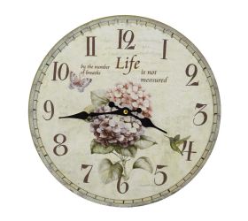Hodiny nástenné mdf dia 34cm hortenzia