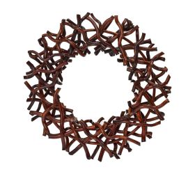 446fl/s veniec s drevo 40x7cm sivý