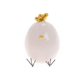 Kuriatko porcelán 10,5x9,2x12,6cm bielozlaté
