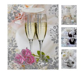 Darčeková taška s 23×18×10 svadba gliter