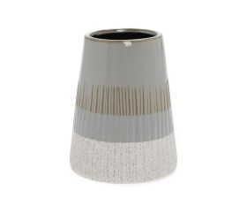 Obal váza keramika 13.5*13.5*16.5 šedobiely